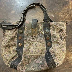 Free People Heartbreaker Jute Tote W/ Stone Embellishments